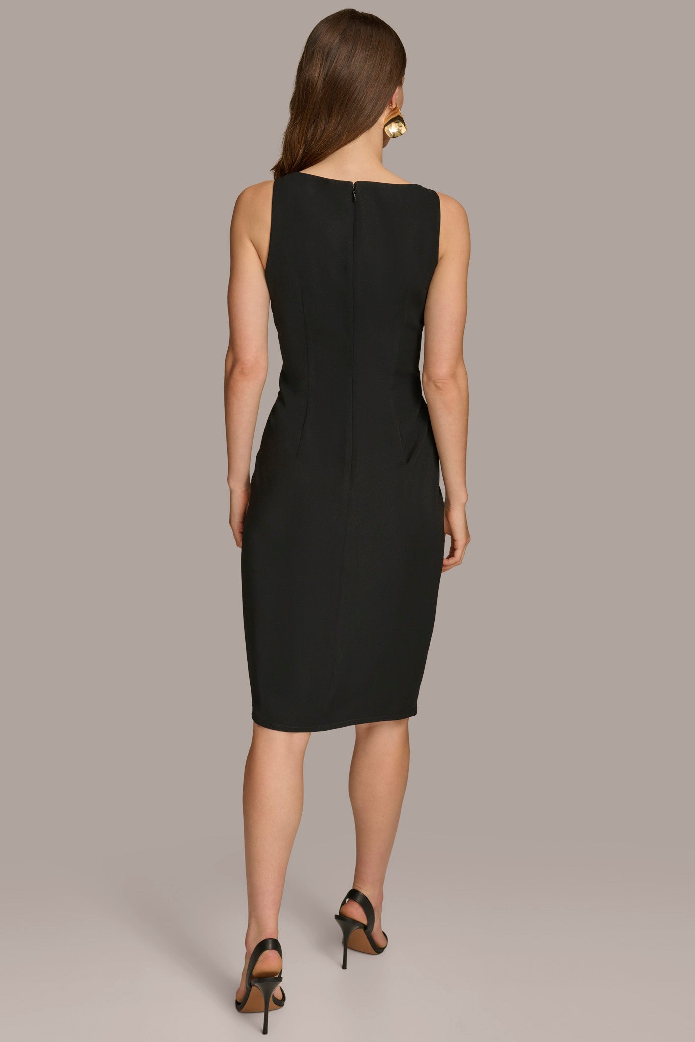 (image for) SOPHISTICATED SHEATH MIDI DRESS WITH GOLD HARDWARE